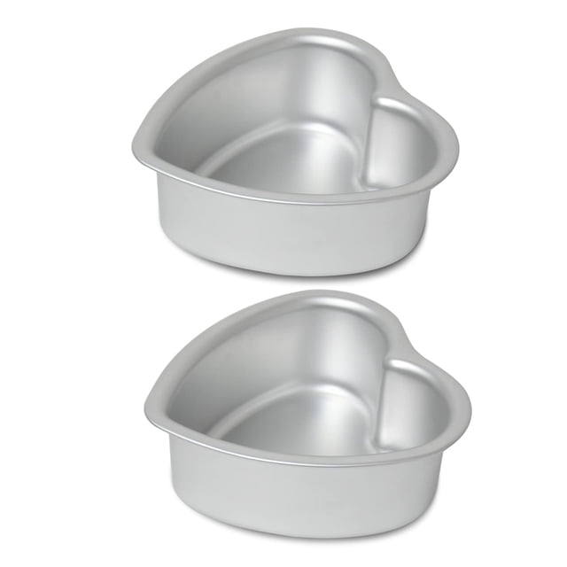 Molde para tartas Kefyixc de aluminio en forma de corazón, 6 x 3 pulgadas, juego de 2