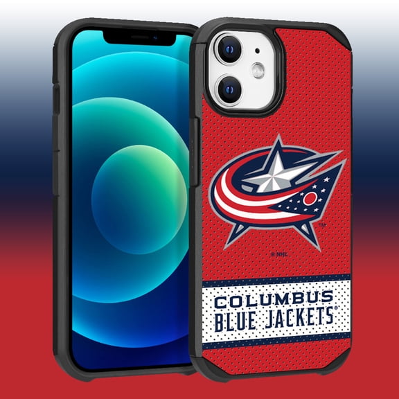 Apple iPhone iPhone 12 Pro (6.1) -NHL Licensed Columbus Blue Jackets Team Logo on Jersey Textured Dual Layer Case