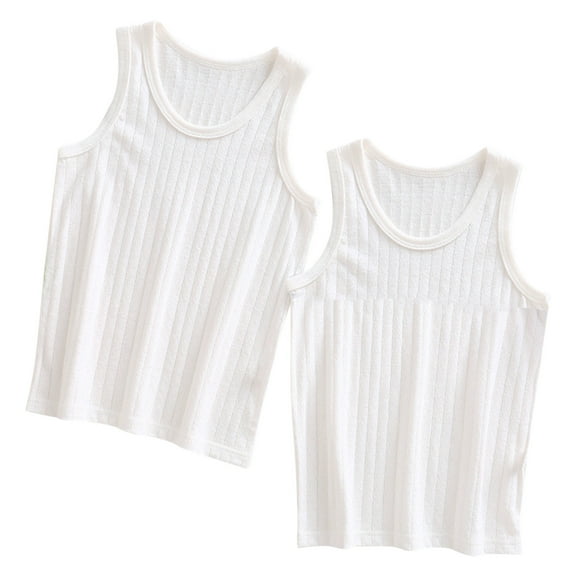 fatyb 2 Pack Girls Tank Tops Sleeveless Cotton Camisole Shirts Summer Casual Comfy Kids Basic Undershirts