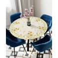 thumbnail image 5 of Daisy Fitted Tablecloth for Round Table,Yellow Flowers Green Leaf Kitchen Circle Table Covers with Elastic Edge Waterproof Cloth,Spring Blossom Cover Indoor Outdoor Party 45-52in, 5 of 6
