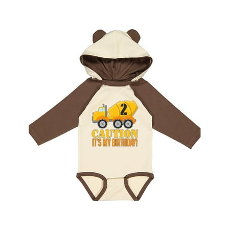 

Inktastic 2nd birthday construction truck cement mixer - 2 years old Gift Baby Boy or Baby Girl Long Sleeve Bodysuit