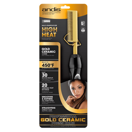 Andis - Andis Multi-Temperature High Heat Gold Ceramic Press Comb ...