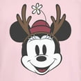 thumbnail image 2 of Junior's Minnie Mouse Christmas Reindeer Antlers Graphic Tee Light Pink X Large, 2 of 3
