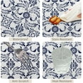 thumbnail image 4 of 60x84inches Rectangle Tablecloth Blue and White Porcelain Floral Mexican Talavera Table Cloths Waterproof Fabric Table Cover for Kitchen Dining Room Indoor Outdoor Banquet Party Supplies, 4 of 7