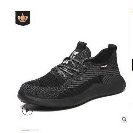 

ZMHEGW Black Protection Shoes for Men Comfortable Flat Casual Shoes