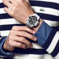 thumbnail image 2 of White case black surface white word white tape double display quartz watch, 2 of 7