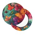 thumbnail image 2 of Lsque Butterfly Flower Cascade Pattern Round Bar chair cushion covers Velvet Fabric Premium Comfort Protects from Scratches and Stains for 14-17 Inch Chair-13 inch, 2 of 7