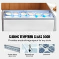 thumbnail image 6 of KFFKFF Professional Ice Cream Showcase, 20 Cu.ft Storage Freezer, Portable Transparent Lid Deep Freezer, Diner Sorbet Serving Cabinet with 12 Spacious Tube, White, 6 of 8