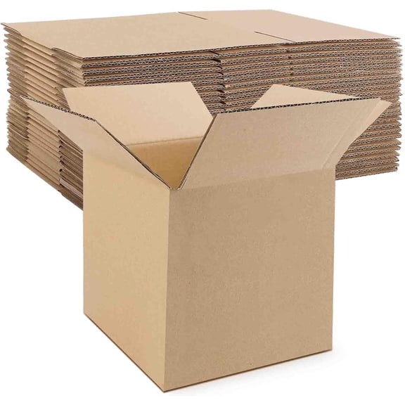 8x8x8 Inches Shipping Boxes for Mailing Moving Packaging, 25 Pack Corrugated Cardboard Boxes for Small Business, Kraft