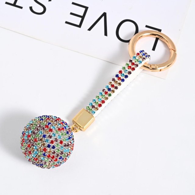 Rhinestone Ball Alloy Claw Keychain Cute Car Keychain Bag Purse Decor Pendant