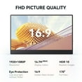 thumbnail image 6 of XGERTGI 15 Inch Portable Monitor for Laptop, FHD 1080P USB C Travel Monitor External IPS HDMI for Computer, Second Display HDR IPS Gaming Monitor Extender for PC MAC Phone PS4/5 Xbox Switch, 6 of 7