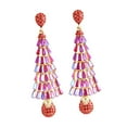 thumbnail image 3 of Pendientes de árbol de Navidad Pendientes de Navidad Pendientes de temperamento Moda para mujer Rojo, 3 of 9