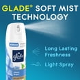 thumbnail image 2 of Glade® Soft Mist Odor Fighting Aerosol Air Freshener, Clean Linen®, 7.3oz, 1 Count, 2 of 12