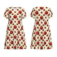 thumbnail image 5 of Defioc Fruit Apples Pattern Womens Summer Dresses Short Sleeve Sundress 2025 Beach Vacation Dresses with Pockets -Large, 5 of 6