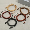 thumbnail image 3 of Ruanlalo Handmade Unisex Wooden Beaded Wax Rope Bracelet Spiritual Hand Jewelry Gift 4#, 3 of 6