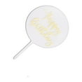 thumbnail image 1 of DIY Cake Tool Cupcake Topper Self-Assembly Birthday Board Planting Flags Round Cakes Card Baking Decor Clear Lines Wedding Round/White Gold, 1 of 7