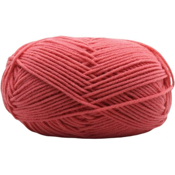 NAMZI Cotton Yarn,Knitting Wool Yarn Ultra Soft 4Ply Milk Cotton Crochet Knitted Yarn for DIY Hand Knitting Baby Wool Craft Shawl Scarf Crochet Thread Supplies （Light Red）
