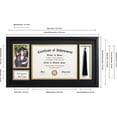 thumbnail image 4 of ELSKER&HOME 11x22 Black Diploma Frames for 8.5x11 Certificate Document Shadow Box, 4x6 Grad Photo, 4 of 7