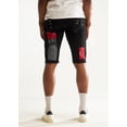 thumbnail image 4 of Embellish NYC Men's Rip & Repair Patchwork Distressed Skinny Denim Jean Shorts (30, Black), 4 of 4