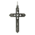 thumbnail image 1 of FB Jewels Sterling Silver April Birthstone Cross Pendant, 1 of 4