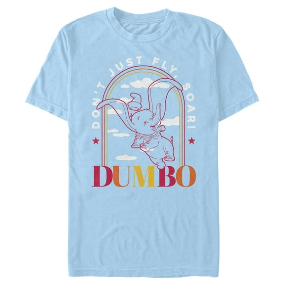 Men's Dumbo Soaring Sunset Arch Graphic Tee Light Blue Medium