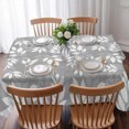thumbnail image 3 of Grey White Leaves Table Cloth Waterproof Tablecloths, Spring Pastoral Rustic Botanical Tablecloth Dining Table Cover for Kitchen Party Tabletop Outdoor, Rectangle Tablecloth 52x70 Inch, 3 of 9