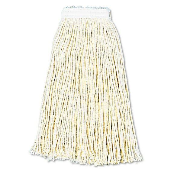 Premium Cut-End Wet Mop Heads Cotton, 16oz, White, 12/Carton