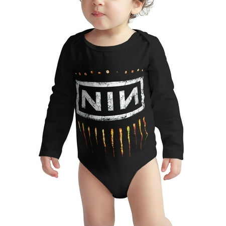 

NINE Baby onesie INCH NAILS NIN LOGO Baby Boy Girl Long Sleeve Bodysuit Snap Closure 6 Months