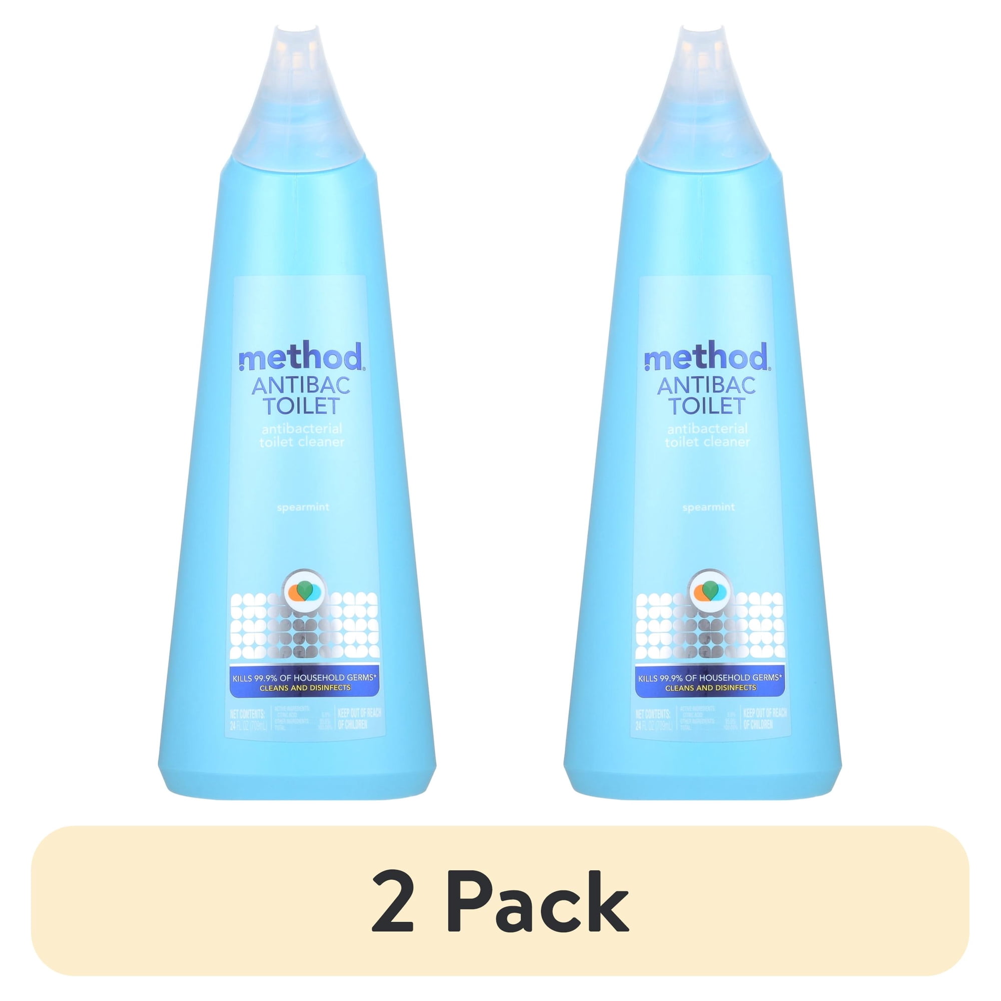(2 pack) Method Antibacterial Toilet Bowl Cleaner, Spearmint Fragrance, 24 fl oz