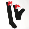 thumbnail image 4 of Naughtyhood Women's Christmas Extended Knee Length Stockings Solid Bow Plush Ball Warm Socks, 4 of 4