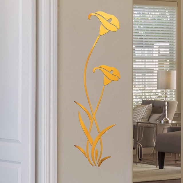 Wall Decor Wall Stickers Decor 3D Diy Flower Shape Acrylic Wall Sticker Modern Stickers Decoration