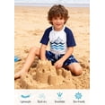 thumbnail image 3 of Lanbubble Boys Two Piece Rash Guard Swimsuits Sets Bathing Suits with Trunks 4-10 Years, 3 of 7