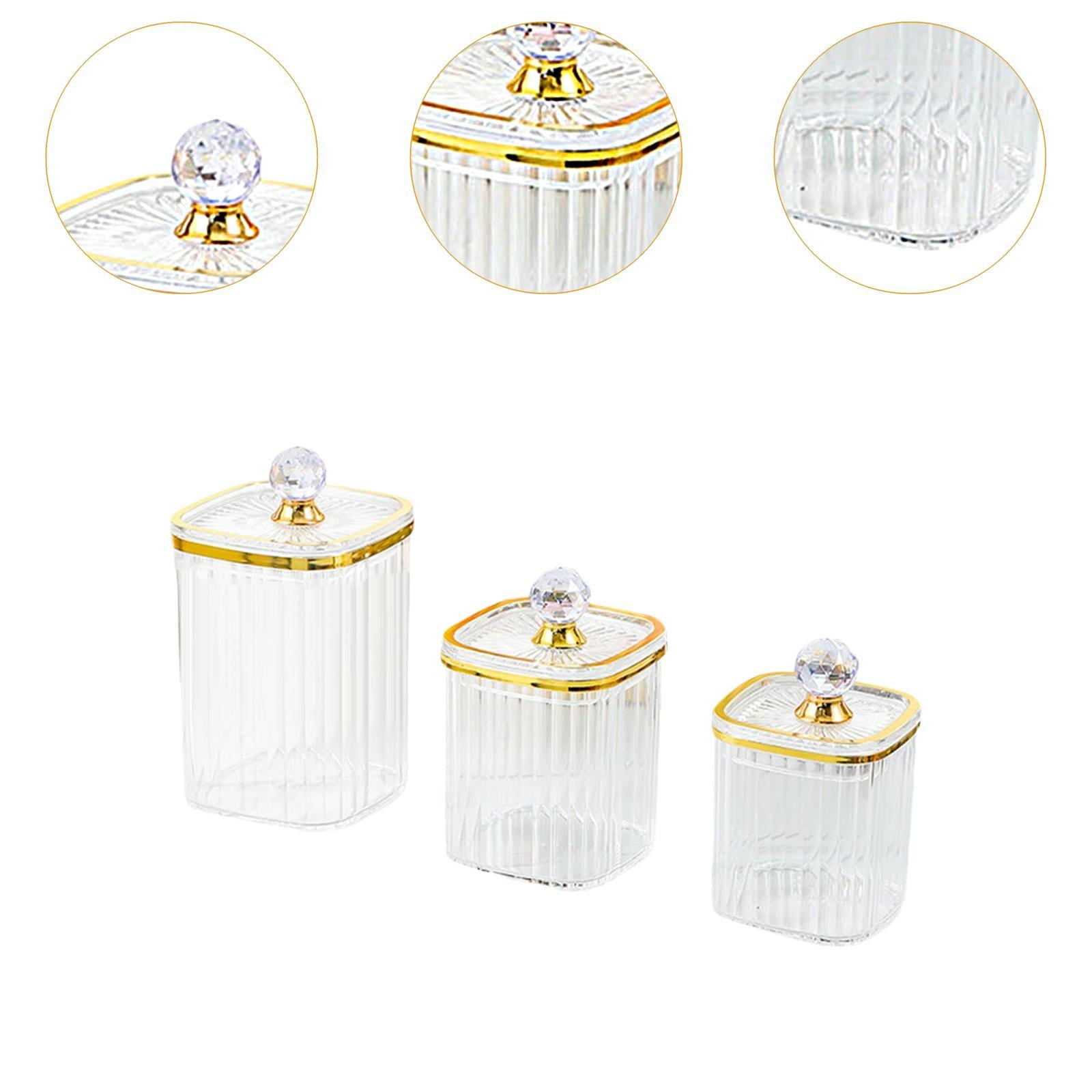 Baoblaze 3 Pieces Airtight Food Storage Container Grain Jar for Kitchen Wedding Candy Clear Big Diamond