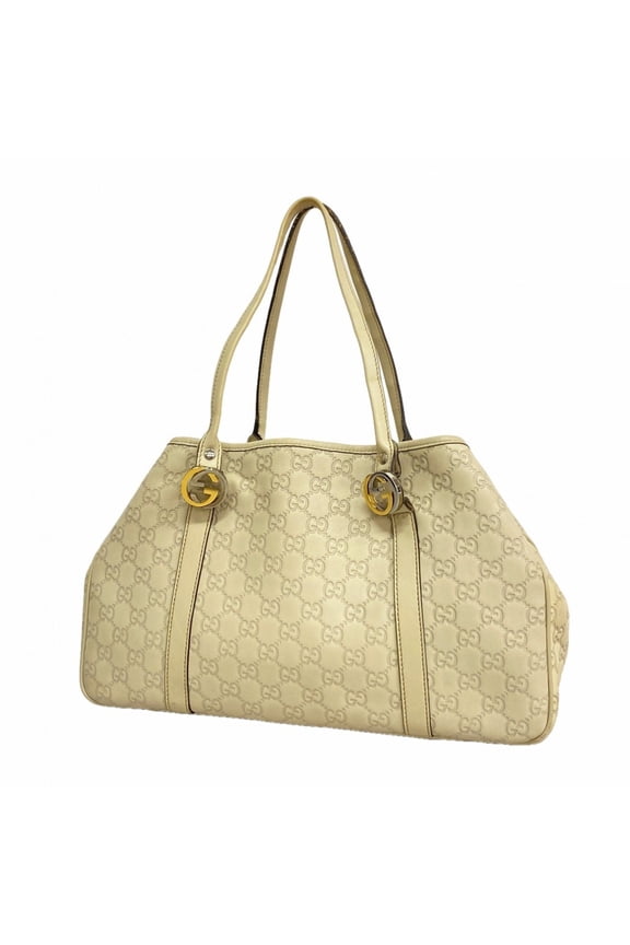 Pre-Owned Gucci Tote Bag, Guccissima GG Twins, 232957, Leather, Beige Gold, Women's