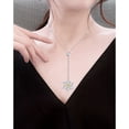 thumbnail image 2 of FLYOW 925 Sterling Silver Oktoberfest Jewelry Edelweiss Pendant Adjustable Y Shaped Lariat Necklace for Women Birthday Gifts C87, 2 of 2