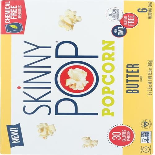 Skinny Pop Butter Microwave Popcorn, 16.8 Oz - Pack of 2