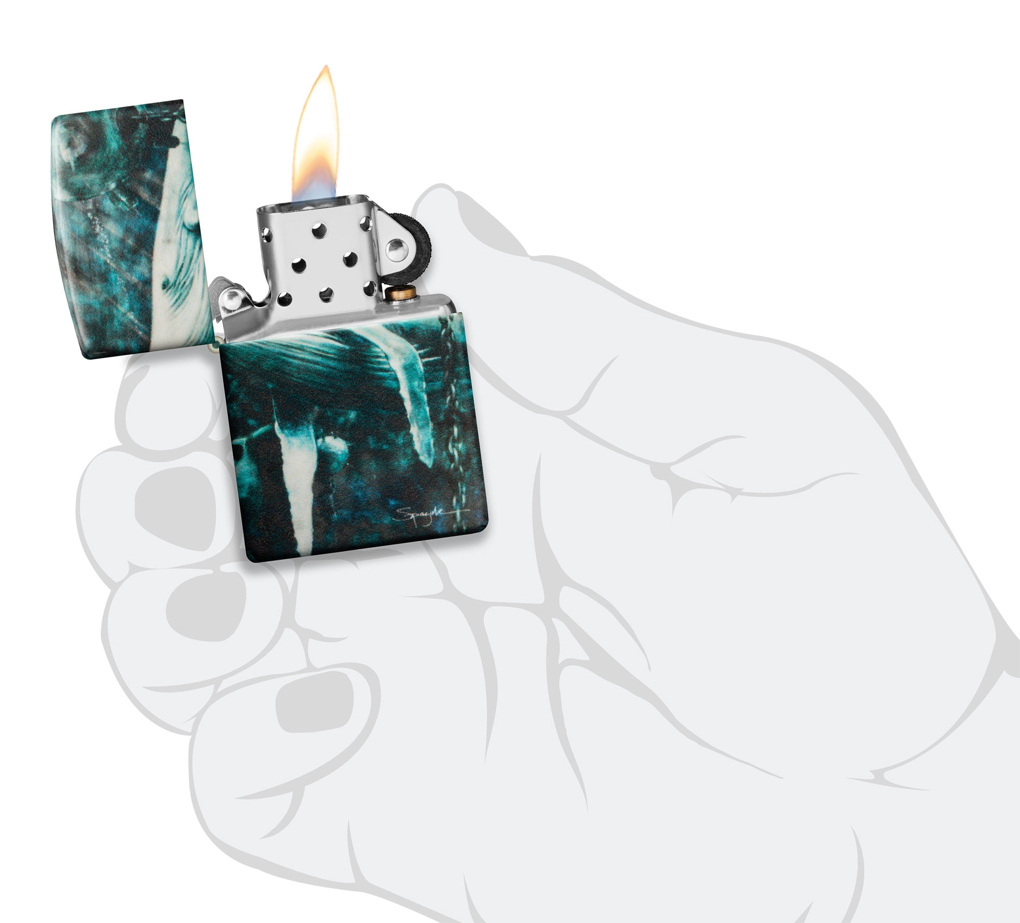 Zippo 48627 Spazuk Whales With Underwater Mines Design Lighter