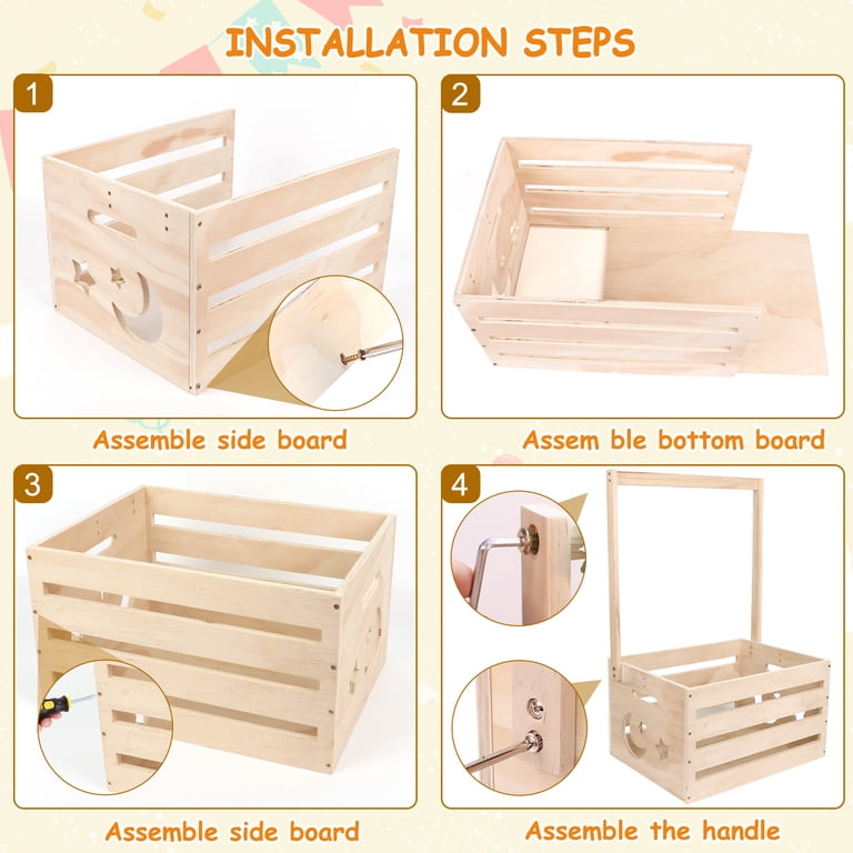 LifeIdeas Wooden Baby Shower Crate with Handle photo 2