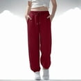 thumbnail image 4 of ATOGUTA Girls' Pants Active Joggers Soft Athletic Sweat Pants for Kids Youth with Pocket Size 3T-14, Red, 4 of 6