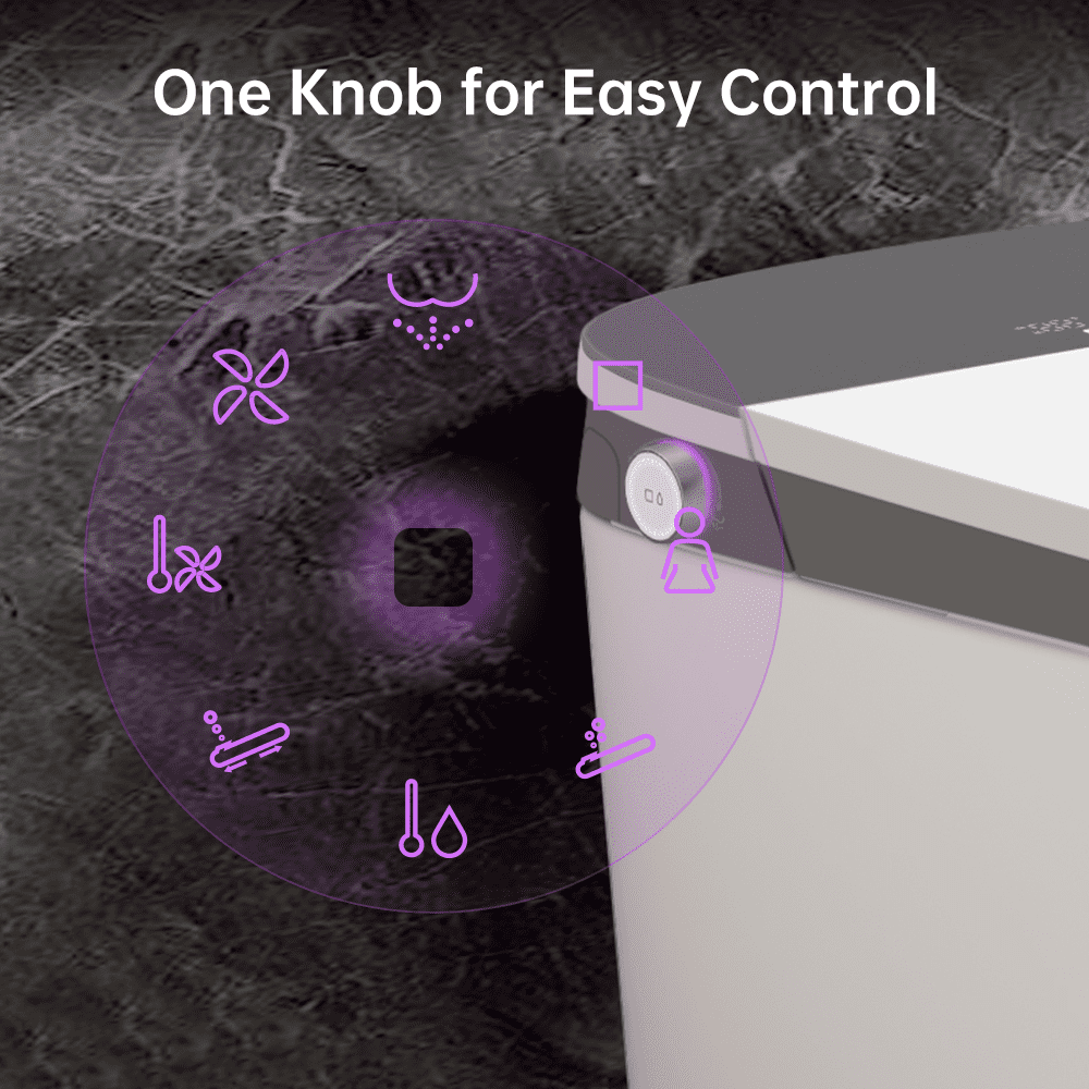 EPLO Smart Toilet Built-in Foam Shield Splash Proof & Tank, Auto Open/Close Lid,ADA Chair Height,Foot Sensor Flush