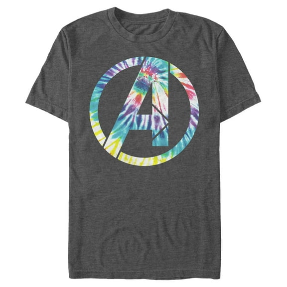 Men's Marvel Avengers Tie-Dye Logo Graphic Tee Charcoal Heather 2X Big Tall