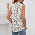 thumbnail image 5 of Fewfanhot Womens T Shirts Sleeveless Button Down Casual Blouse V Neck Tank Tops for Business, Classic Collared Basic Tops, 5 of 6