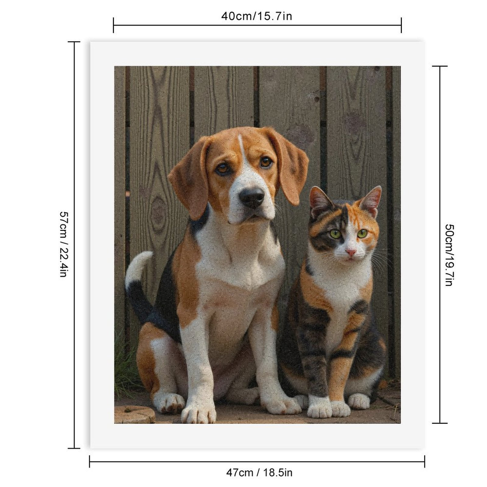 Paint By Numbers Kit for Adults Beginner - Dog Cat Companionship Portrait Wood DIY Canvas Painting Kits for Adults, Frameless Paint By Number for Adults for Home Wall Decor 16x20 Inch