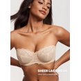 thumbnail image 2 of Sostén DOBREVA Sin Relleno Strapless con Encaje y Aros 32D Beige, 2 of 5