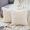 thumbnail image 3 of NOMADIC NOOK 4 Pcs Short Plush Throw Pillow Covers Decorative Cushion Covers for Sofa White/Light Gray 12" x 20", 3 of 6