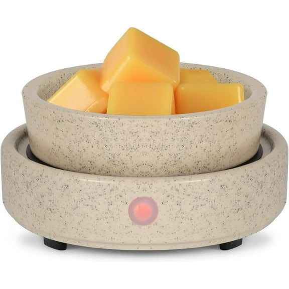 Ceramic Wax Melt Warmer Fragrance, 3 in1 Electric Candle Wax Warmer,Scented Wax Melt Wax Cubes Melter Fragrance Warmer for Home,Office,Gift (Beige)…