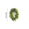 thumbnail image 3 of 2026 Christmas Home Party Decoration Lit Artificial Fern Wreath With Striped Bow Front Door Wall Decor Christmas Celebration Party Supplies, 3 of 4