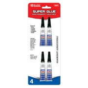 BAZIC Super Glue 3g/0.10Oz, Clear Adhesive Fluid Liquid (4/Pack), 2-Packs