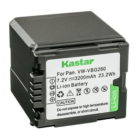Image of Kastar 1-Pack VW-VBG260 Battery Replacement for Panasonic HDC-HS9GK HDC-HS20 HDC-HS20K HDC-HS100 HDC-HS100GK HDC-HS200 HDC-HS250 HDC-HS250K HDC-HS300 HDC-HS300K HDC-HS300P Camera