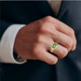 thumbnail image 4 of Men's Lab-Created Emerald Diamond Channel Ring In Solid 14k Yellow Gold, 4 of 6